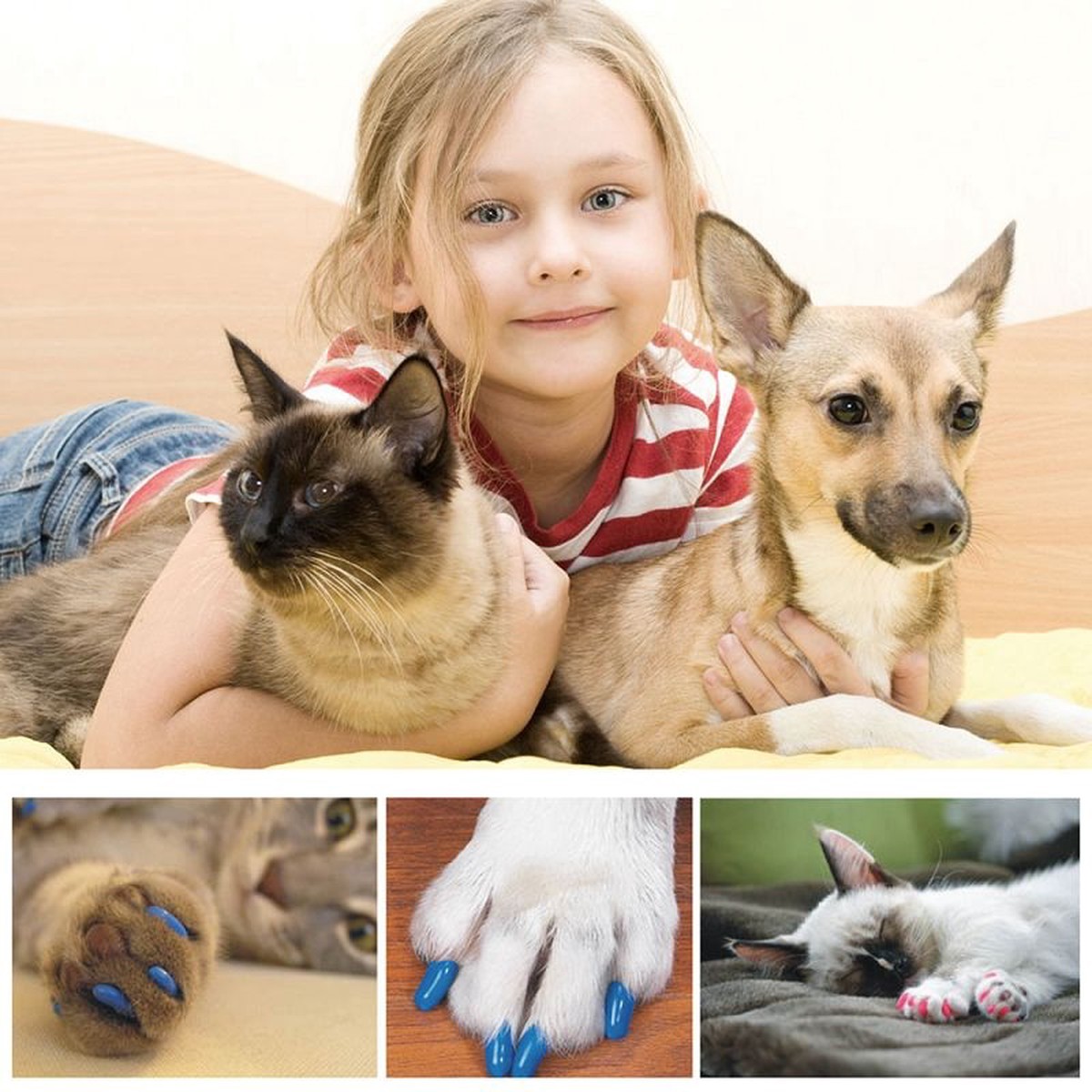 20PCS Premium Soft Rubber Dog Nail Caps 8211 Gentle Pet Paw Protection Covers