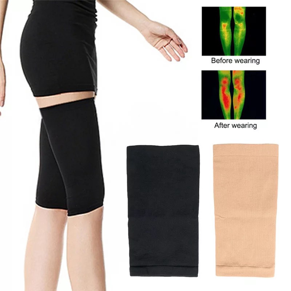 2-Piece Slimming Thigh Compression Sleeve Wrap