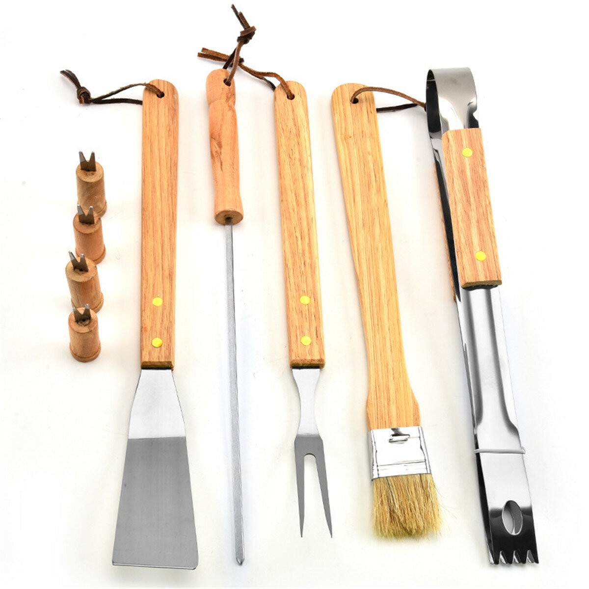 10-Piece BBQ Tools Set Includes Scraper Fork Brush and Clip