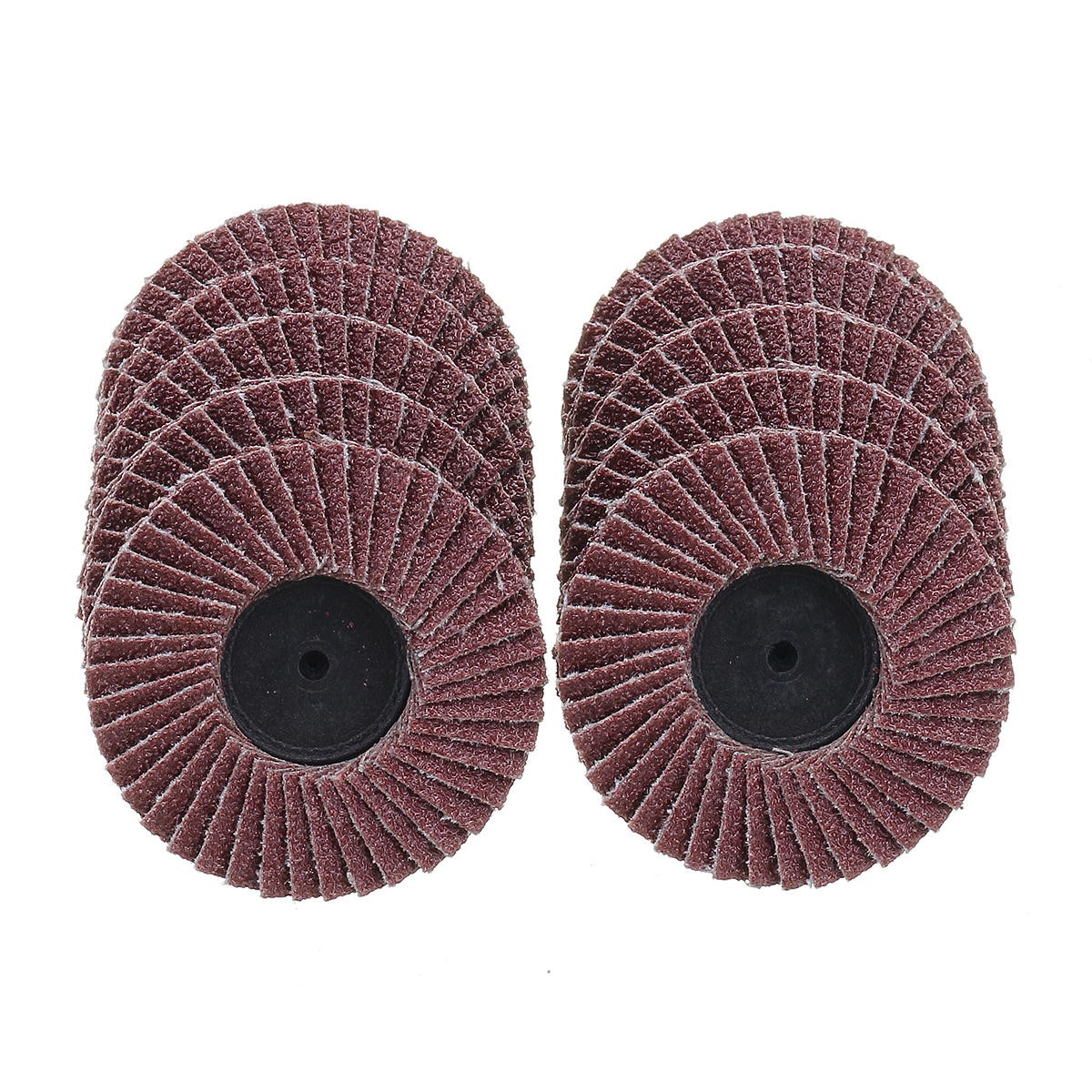10-Piece 2-Inch Flap Disc Sanding Wheels Kit 40-120 Grit R Roloc Threaded Twist Lock
