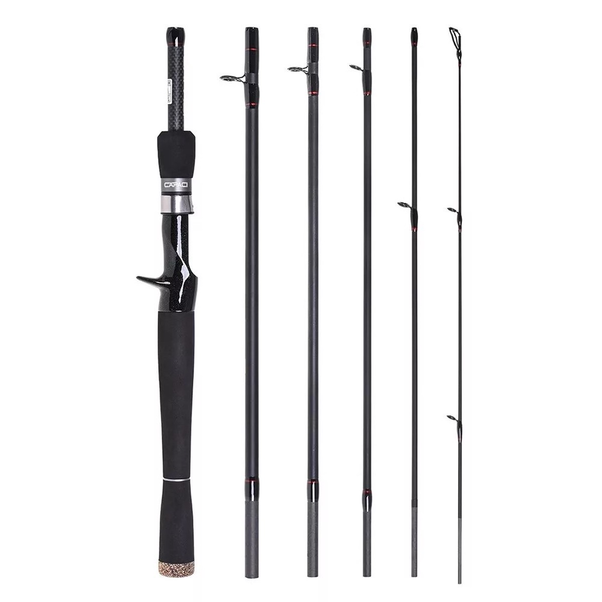 6-Section Carbon Spinning Casting Lure Fishing Rod