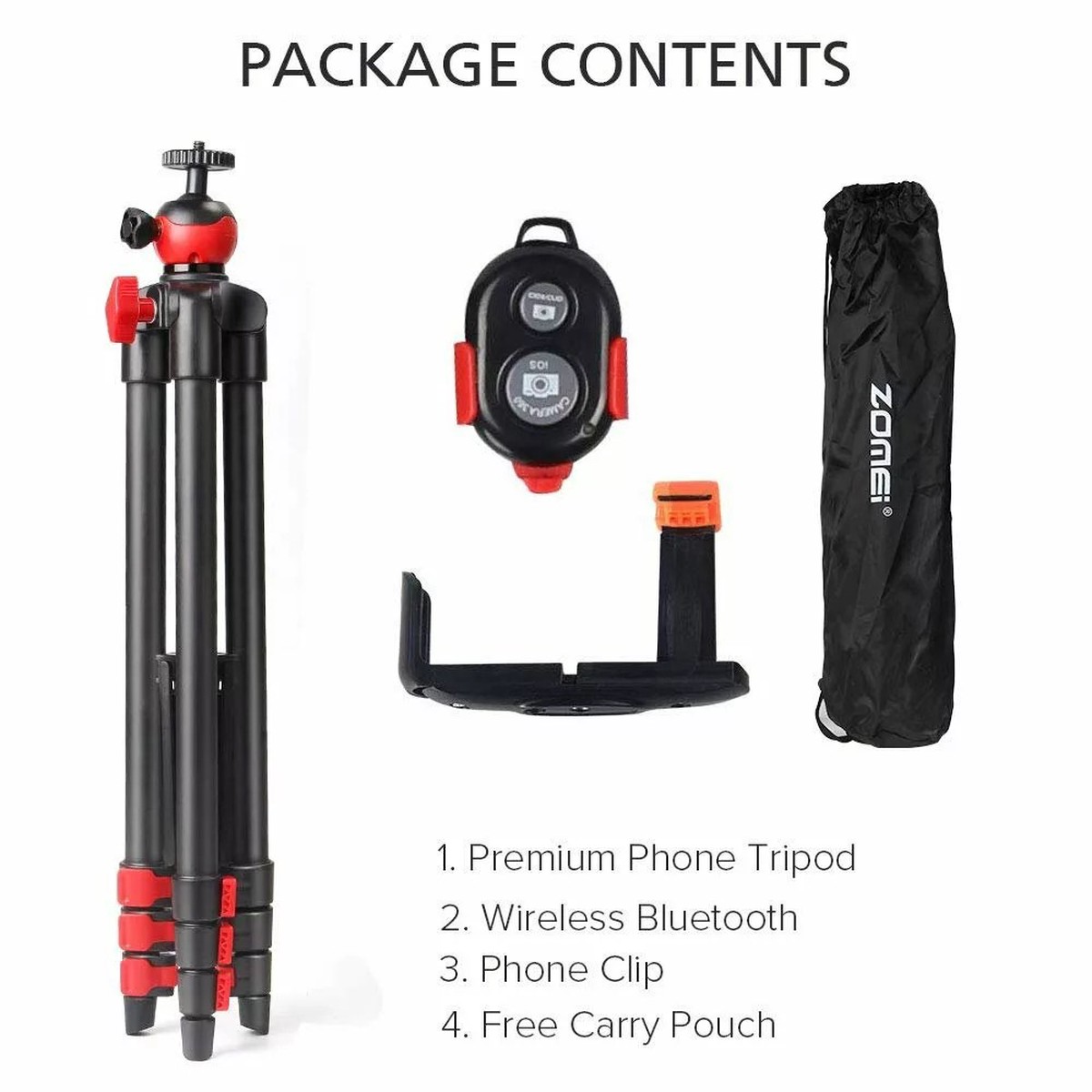 ZOMEI T60 Tripod Bluetooth Remote Control Holder for Mobile Phones and Cameras