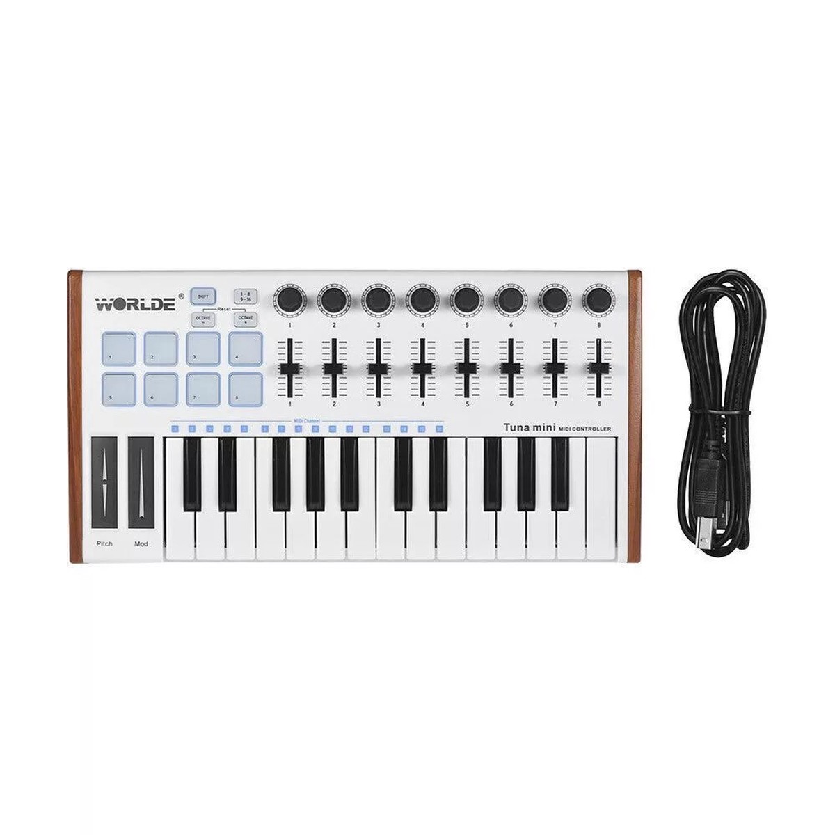 WORLDE TUNA MINI 25-Key Ultra-Portable USB MIDI Keyboard Controller