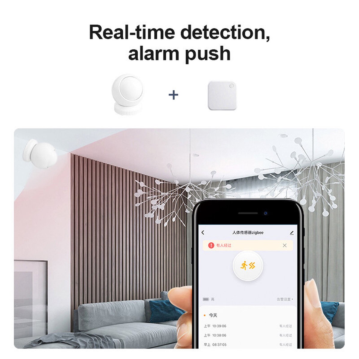 Zigbee Human Body Infrared Sensor Compatible with Alexa and Google