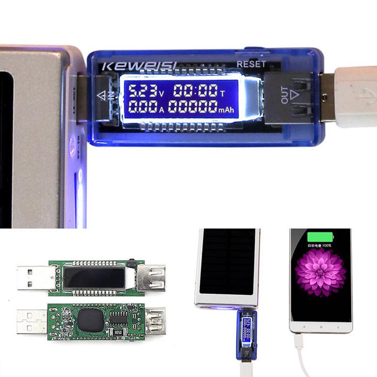 3-in-1 USB Tester Mobile Power Voltage and Current Detector